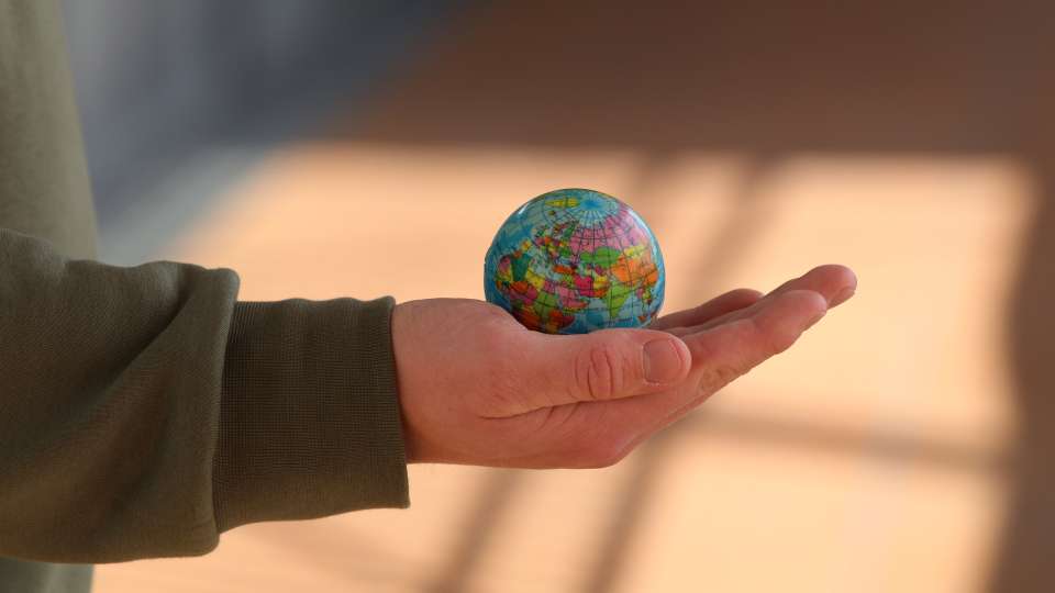 globe in the hand